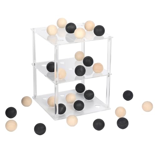 Juego de Mesa 3D Tic Tac Toe con Bolas de Madera miniatura 1
