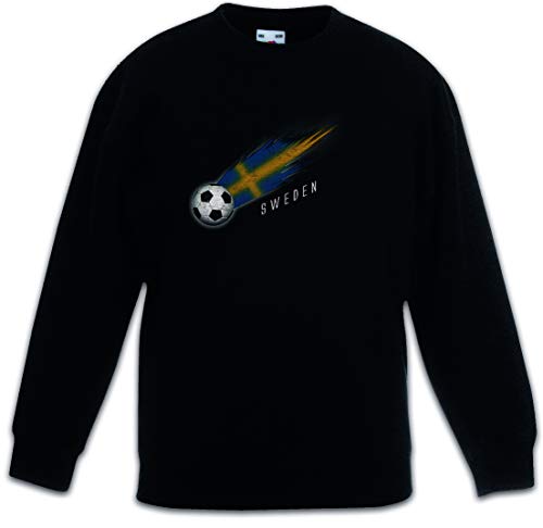 Sweat Sweden Football Comet motif dynamique pullover noir junior