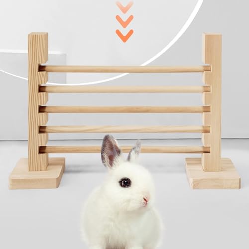 Rennmaus Jump Barrier Holz-Hürde Sprungbarriere Hindernis Holzstange verstellbar für Hamsterkäfig Zubehör