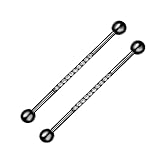 Hopply 14G Industrial Barbell Earring for Men & Women,Surgical Stainless Steel Piercing Helix-Conch...