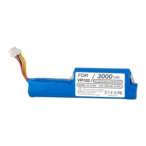 Batería Li Ion 10,8V 3000mAh Compatible con Vileda VR 102, VR One, VR 201 PetPro, VR 303 Robot Aspirador, Repuesto para 0769 03, 167129, 18650 AA   Alta Capacidad, Mayor Autonomía