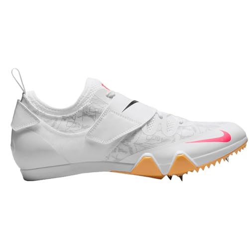 Nike Pole Vault Elite Track & Field Jumping Spikes Shoes AA1204, White/Hyper Pink/Orange, 14 UK