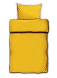 [page_title]-Bettwäsche Mako Satin Farbe Uni gelb Baumwolle m.Reissverschluss (135x200)