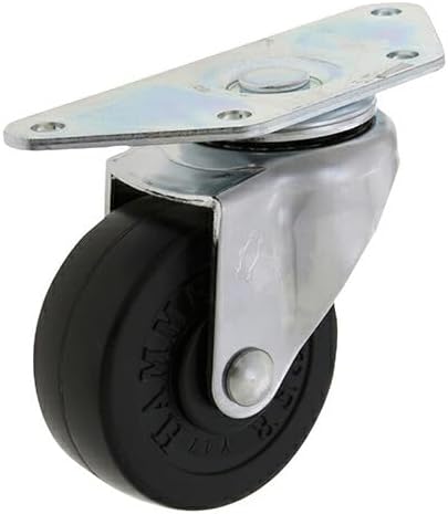 キャスター 自在 ゴム車輪 (プレートタイプ) 220E-R50 [4個] 八幡ねじ YAHATA DIY 495623701924