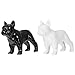 Veemoon 2 Pièces en Céramique Chien Figurines Table Animal Décorations Modélisation Chien Statues Porcelaine Jouets Cadeaux pour Bébé De Douche de Fête D' Anniversaire Fournitures Centres