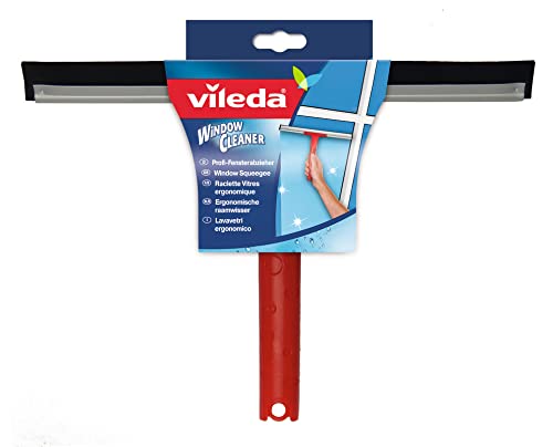 Vileda Profi Fensterwischer Abzieher mit hochwertiger Gummilippe für streifenfreies Abziehen, Fensterputzer, ideal auch für die Dusche