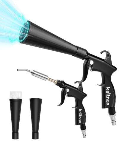 Image of Kaitnax Car Cleaning Gun with 360 Nozzle & Dust Brush | High Pressure Air Blow Gun for Car Detailing, Interior Cleaner Tool for Motor, Seats, Wheels & Hard-to-Reach Areas | Air Compressor Accessories