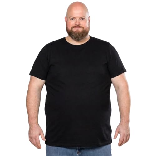 Alca Fashion ® T-Shirts 5XL Classic, Col Rond, Tailles XL-B - 8XL-B des Tshirts spécialement conçus pour Les Hommes avec Une Taille,Noir, 5XL-B (Tour de...