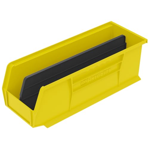 Image of Akro-Mils 40234 Plastic Length Dividers for AkroBins Stackable Storage Bins Model 30234, Custom Storage Inserts for Tools, Crafts & Supplies, 6-Pack, Black