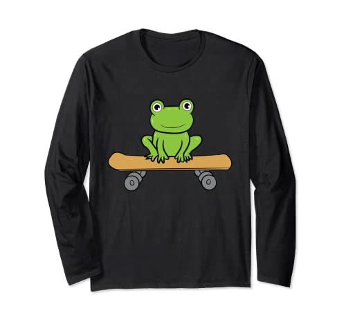 Funny Skateboarding Frog - Patineta divertida Manga Larga