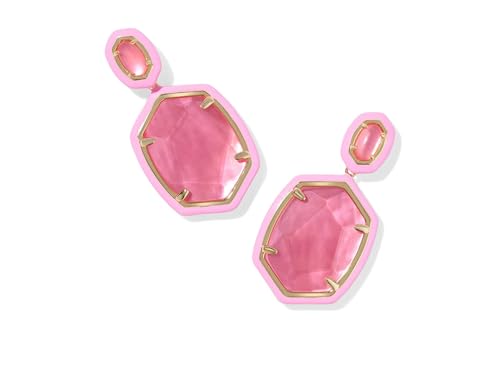 Kendra Scott, Women's, Daphne Enamel Frame Drop Earrings, Bright Pink Illusion, One Size
