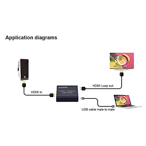 Docooler 4K HD 1080P HD Tarjeta de Captura de Video USB, convertidor de Captura de Video, digitalizador de Video, Dispositivo de transmisión de Captura de Captura de Juegos HD, con Anillo