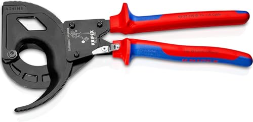 Knipex Cesoia a Cremagliera (Sistema a Cricchetto, 3 Fasi) Bonderizzata Nera, Rivestiti in Materiale Bicomponente 320 Mm 95 32 320