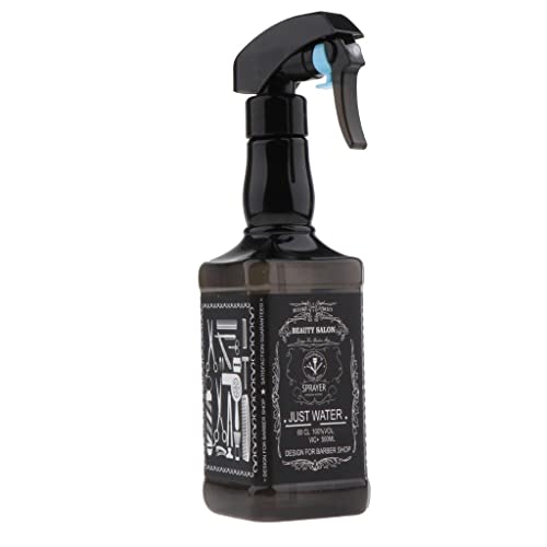Tiuimk Vaporisateur de coiffure noir de 500 ml - Look rétro - Élégant et pratique pour la maison ou le coiffeur
