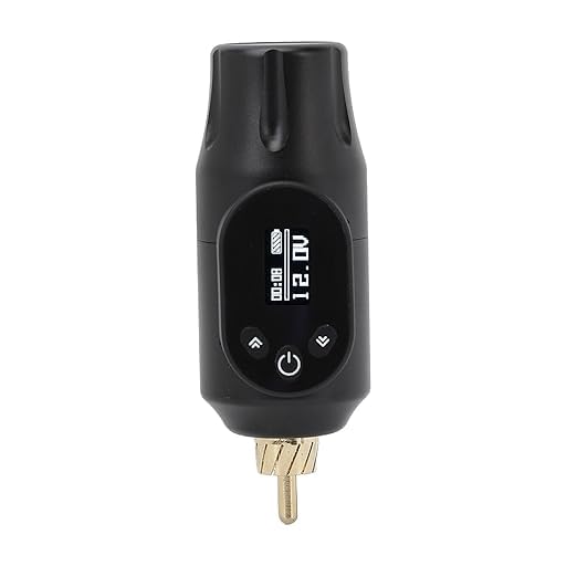 Line Art Tattoo Mini Wireless Tattoo Power Supply RCA for Tattoo Pen Machine with OLED Display, Adjustable Voltage, Black, 80x28mm (Black)-picture-31