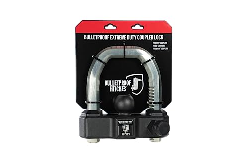 Image of BulletProof Hitches - Extreme Duty Trailer Coupler Lock - Universal Trailer Lock with 1 inch Solid Steel Bar - Fits 1-7 /8 inch, 2 inch and 2-5 /16 inch Couplers - Heat-Treated & Pick-Resistant