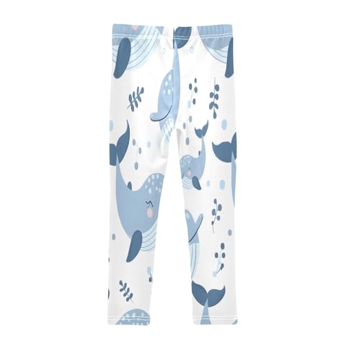 Bolaz Toddler Girls Leggings Printed Yoga Pants Leggings Painting Blue Whales for Kids2