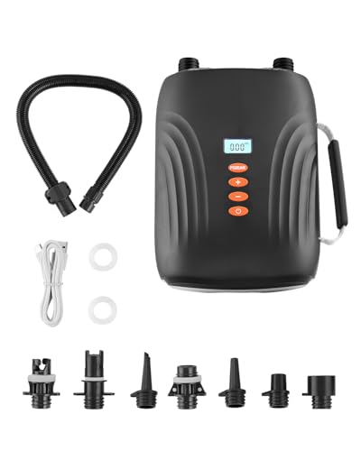 VEVOR Paddleboard Pumpe mit USB-Ausgang, zweistufige elektrische SUP-Luftpumpe mit automatischer Abschaltung & LED Licht, Aufblasen & Entleeren ideal für aufblasbare Paddleboards Zelte