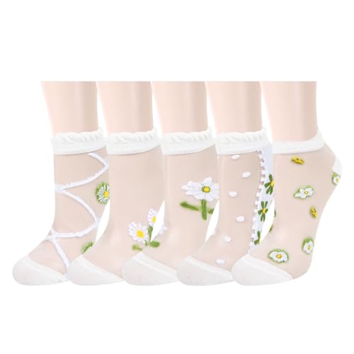 Image of Benefeet Sox Sheer Socks for Women Girls Mesh Ankle Socks Transparent Mesh Lace Sock Cute Thin Nylon See Through Sock