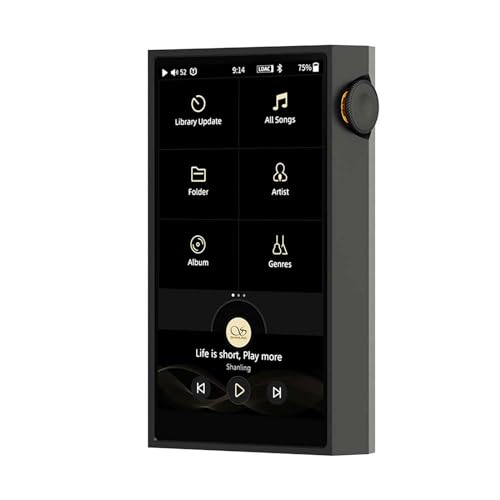 SHANLING M5 Ultra Protable Music Player,Pure Sound Audio Player,AK4191EQ+AK4499EX DAC, 768 kHz/32bit, DSD512,1100mW@32? Output,MTouch 4.0 OS,WiFi DLNA AirPlay,Bluetooth5.2,4.7-in Screen (Black)