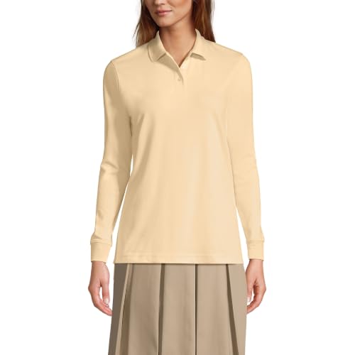 Image of Lands' End School Uniform Kids Long Sleeve Interlock Polo Shirt