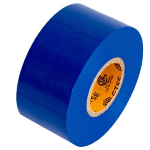 GTSE Wide Blue Electrical Tape – Waterproof, Industrial Grade Vinyl Roll, 2 in x 66ft– Strong Self-Adhesive PVC Electric Tape for Wire Insulation, 7 Mil Thick, 600V – UL/CSA Listed
