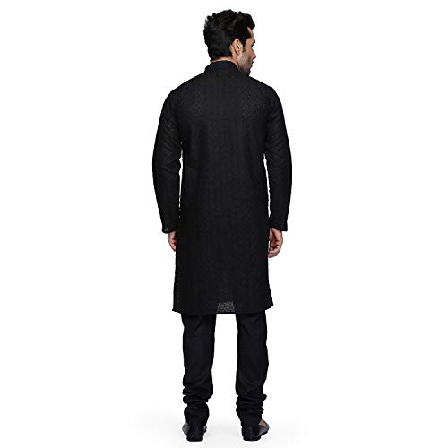 Image of Royal Kurta Men's Cotton Lucknowi Chikan Kurta Pyjama Set ()
