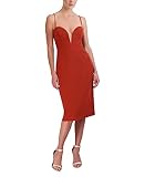 BCBGMAXAZRIA Women's Strapless Midi Sweetheart Cocktail Dress, Ochre red, 6 - Image 2