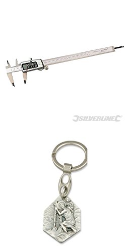 Preisvergleich Produktbild Digitalmessschieber, 200 mm, Schieblehre (929977833626) mit Anhänger Hlg. Christophorus