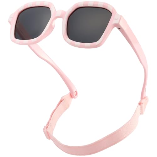 Gafas de sol polarizadas para bebé de 0 a 24 meses con montura cuadrada de silicona