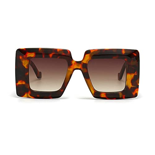 Image of COTIA Vintage Oversized Square Flat Top Stripe Sunglasse for Women Large Frame Sun Glasses Men Wide Leg Shades
