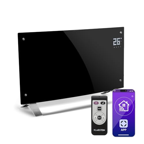 Klarstein Elektroheizung, Konvektor- Heizung mit Bodenrollen, Mobile Elektroheizung Energiesparend, Schlanke, Leise Heizung Elektrisch, Standgerät Heizkörper Elektrisch mit Thermostat