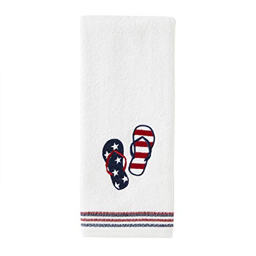 Skl Home Patriotic 4Th Of July Americana Flip Flops Hand Towel Set, (2-Pack), White 2 Pack #TOP2
