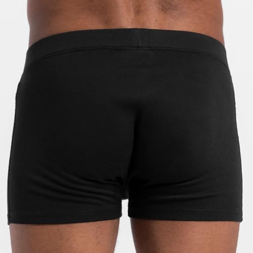 AYA | Men's Organic Pima Cotton Boxer Briefs | Black M4