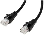 Amazon Basics CAT 6 Gigabit Ethernet Cable - RJ45, Gold-Plated, High-Speed 1Gbps, LAN Network Patch Cord (0.9m/3ft, Black)