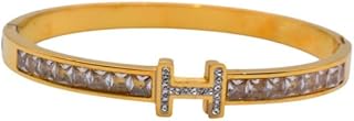 Gold Plated Thin Bracelet With Letter H Designn For Girls - Gold - 7857