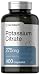 Potassium Citrate Capsules 275 mg | 400 Count | Non-GMO, Gluten Free Supplement | by Horbaach