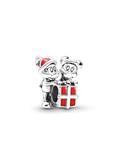 Abalorio Mickey y Minnie con regalo de plata de ley 925,compatible con abalorios Pandora y muchas otras pulseras de abalorios.