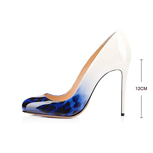 Fericzot Women's Party Stiletto Heels Sexy Round Toe Pumps Slip On High Heel Pumps Classics Pumps Basic Shoes Plus Size2