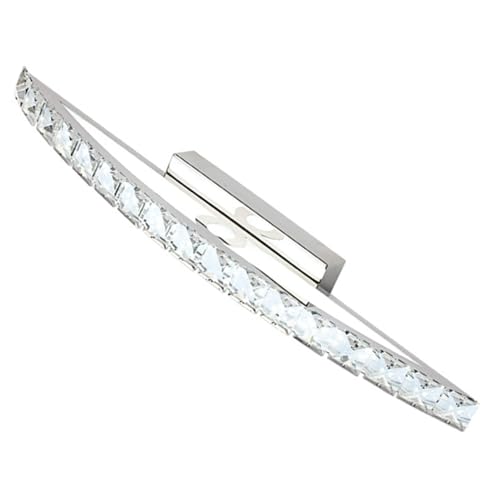 Migliori applique led WOONEKY Lampada da Bagno Applique da Parete per Specchio LED 10w 44cm in Cristallo Trasparente Antiruggine ed Ergonomica Bagno Luce Bianca senza Sfarfallio per Illuminazione Trucco