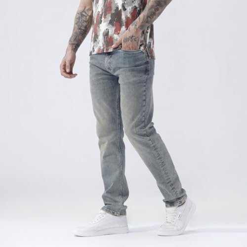 Image of BASICS Cotton Stretch Men's Jeans | Smart Casual Denim | Ultra-flexible stretch cotton denim. Modern style. Durable, breathable & built for all-day travel comfort.