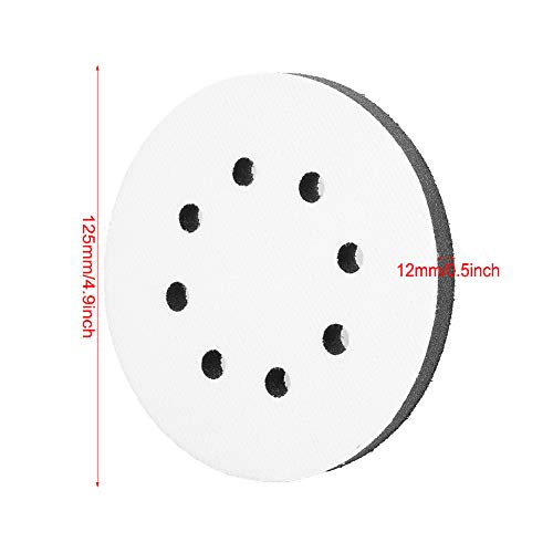 Kadimendium 125mm Diameter Soft Buffer Sponge Interface Cushion Pad Sanding Pads Polishing Pad(5 inch 8 Holes) - Image 2