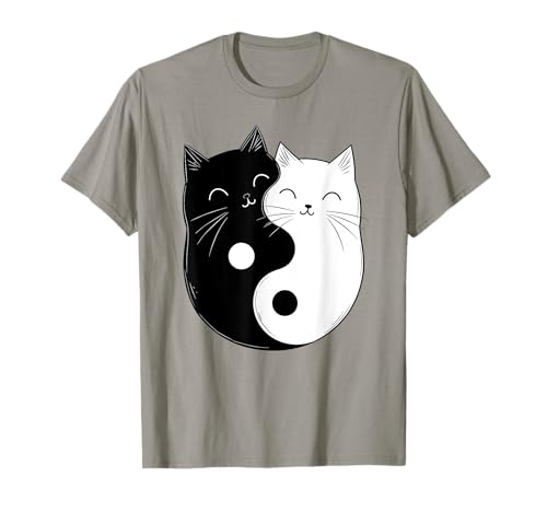 Cute Yin and Yang Cats Cat Lover Buddhism Graphic Camiseta