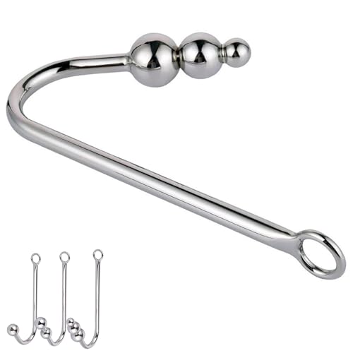 FUJIEYU Perlado pequeño metal manual de masaje herramienta con anillo de tracción y bola única doble bola tres bolas suave massager,Silver/c