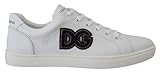dolce gabbana zapatos Tipo de cierre: cordones Dolce & Gabbana Zapatos deportivos casuales de cuero blanco con logotipo DG para hombre, blanco, 39 EU