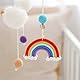 Herfair Mobiles Baby, Regenbogen Babybett Hölz Windspiele mit Bäll, Baby Mobile, Anhänger Babyzimmer Deko, Neugeborene Geschenk für Jungen Mädchen (Rot)