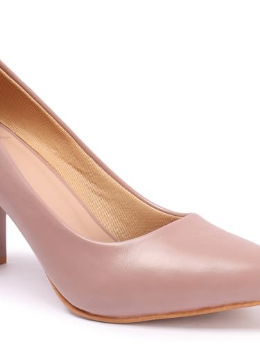 Image of Carlton London Women Stylish Slipon Pump Shoes with Block Heels, Pointed Toe for Party and Formal Occasions