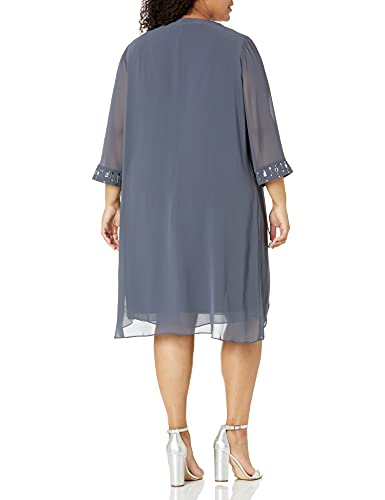 S.L. Fashions Women's Plus Size Sheath Dress and Sheer Jacket2
