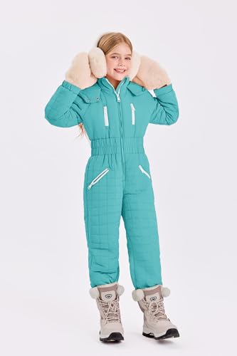 Image of Haloumoning Kid Snowsuit Girls Hooded Waterproof Insulated Ski Suit