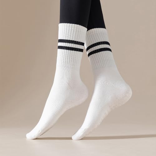 Image of Lacholin Yoga Pilates Socks with Grips for Women, Non Slip Grips Cotton Socks for Barre, Ballet, Dance, Workouts